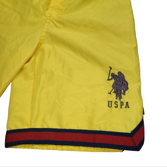 U.S. POLLO ASSN. SWIM SHORTS BOYS SIZE 10/12 YELLOW EMBROIDERED POCKETS & MESH - Picture 4 of 12
